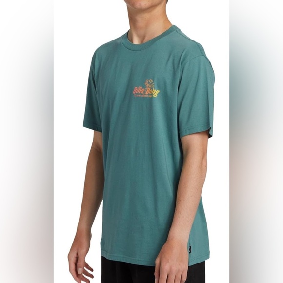 Billabong Men's Lounge Short Sleeve Graphic Tee Shirt Size XX Large Green NWT - Picture 2 of 12
